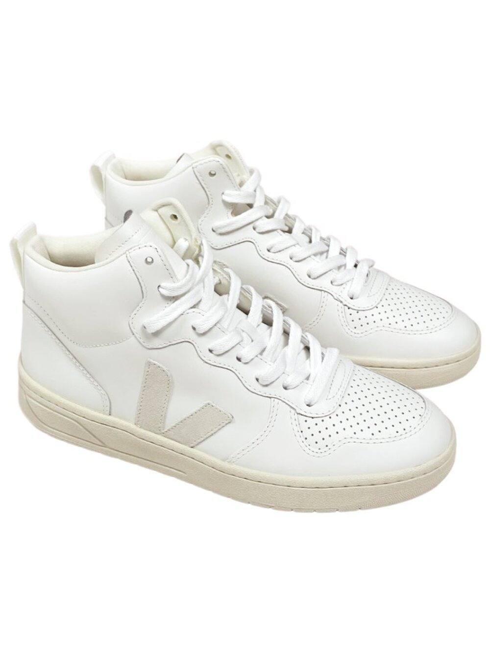 VEJA V-15 Extra White Leather Mid Top Sneakers NWT Sizes 8 9 10
